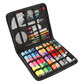 

112 Pcs/Set Travel Sewing Box Kit Sewing Thread Stitches Knitting Needles Tools Cloth Buttons Craft Scissor Home Organizer