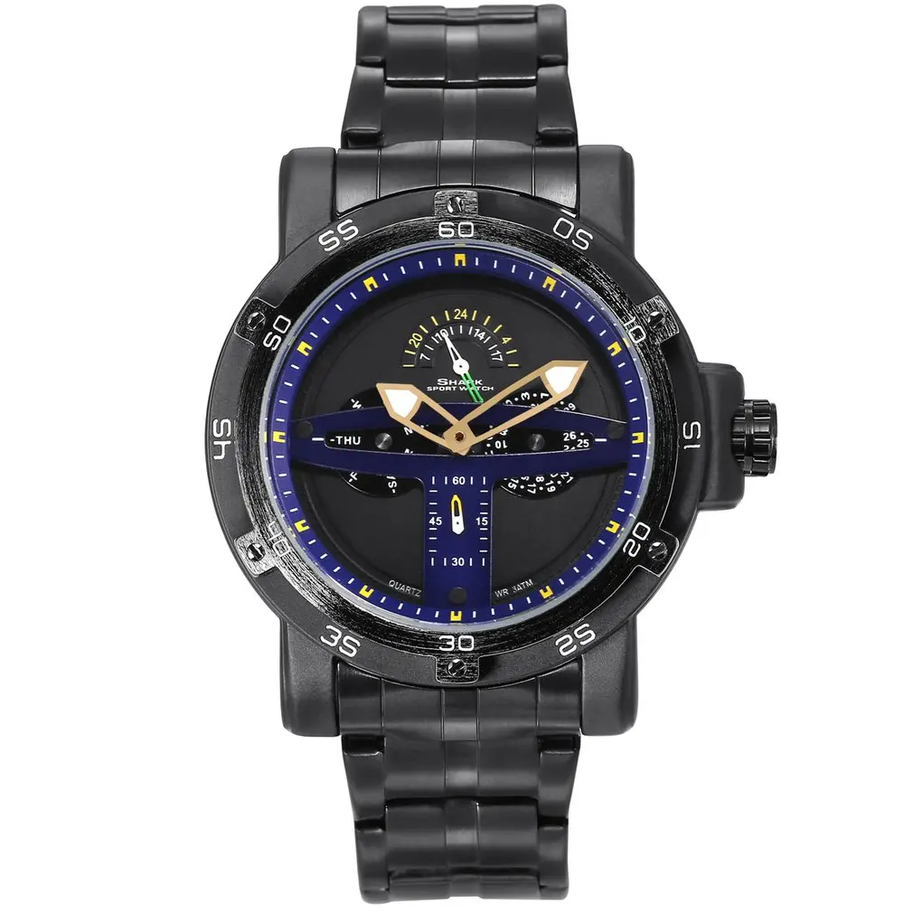 

Greenland Shark Sport Watch Men Luxury Brand Golden Bezel Date Army Military Watches Clock Steel Quartz Relogio Masculino /SH427