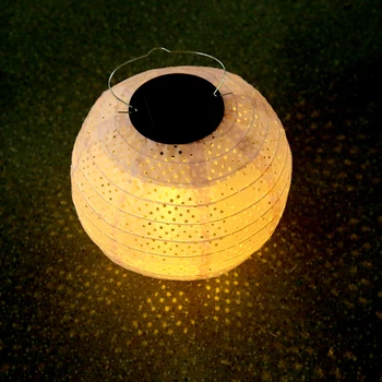 

8 inch Classic Texture Solar LED Chinese Lantern Light Durable Creative Design Hanging Lamp for Wedding Holiday Party ​