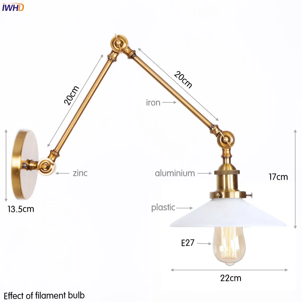 BA13L古铜色（透明灯罩）尺寸图 钨丝 英文版
