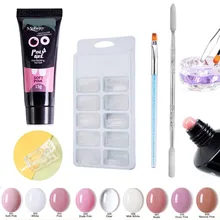 100 шт Типсы для маникюра+ зажим для ногтей+ Толкатель для кутикулы+ терапевтическая ручка+ 15 мл быстросохнущие полигелевые инструменты для маникюра и дома