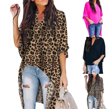 

Fashion Casual Women Irregular V-Neck Blouse Half Flare Sleeve Loose Shirt Top Casual and loose blouse easy to match