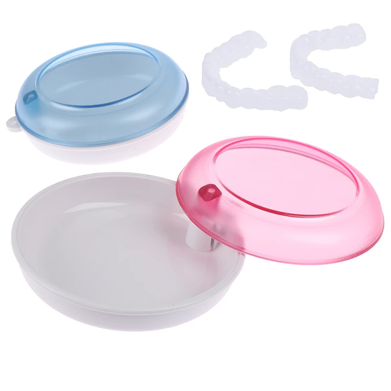 Plastic Denture Box Denture Case Dental False Teeth Cleaning Box Denture Bath Container Retainer Denture Holder
