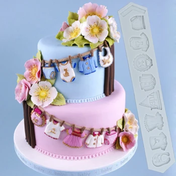 

Baby Clothing Molds Fondant Cake Decorating Tools Silicone Molds Sugarcraft Chocolate Baking Tools for Cakes Gumpaste Form