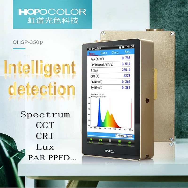 Спектрометр света для выращивания OHSP350 серии Lux Spectrum CCT CRI PAR PPFD|Спектрометры| |