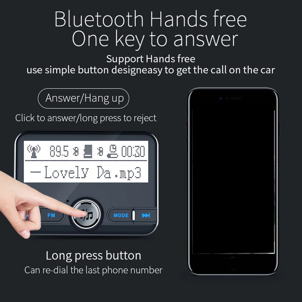 Bluetooth fm-передатчик беспроводной автомобильный fm-модулятор MP3-плеер свободный Ручной ЖК-дисплей автомобильное зарядное устройство