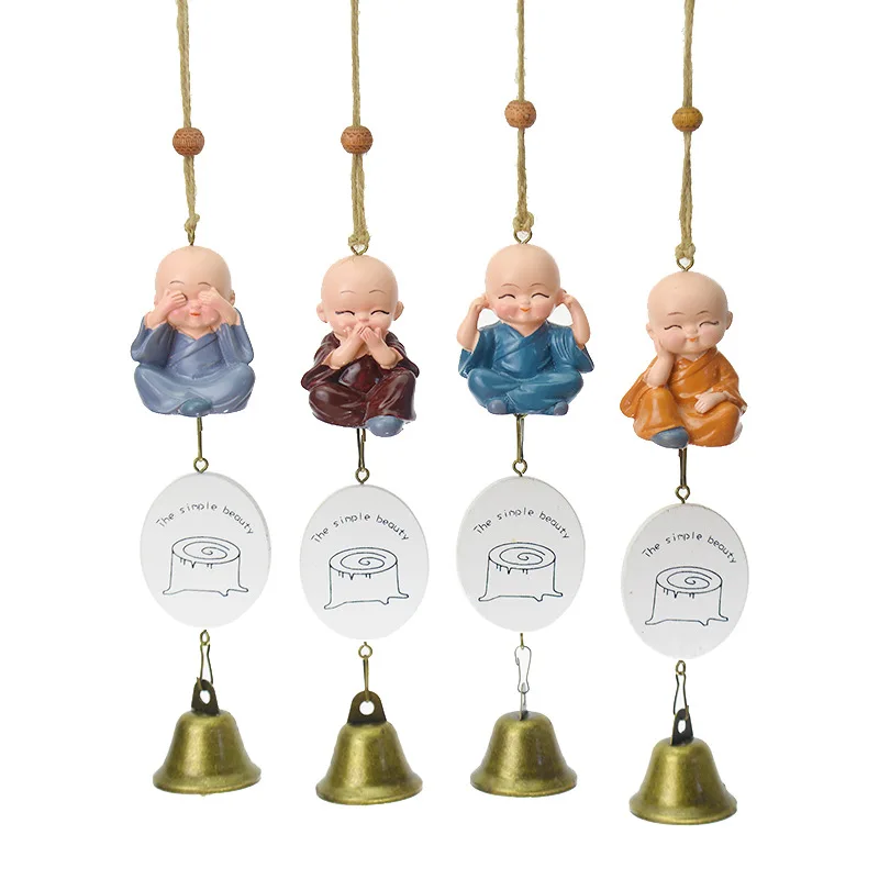 

Four Little Monk Wind Chime Home Door And Window Decorative Pendant Tourism Scenic Area Creative Crafts Small Gifts