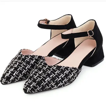 

fanyuan New Arrivals 2020 Chunky Heels Summer Sandals Woman Shoes Buckle Strap Mixed Colors Shallow Casual Shoes Women Sandals