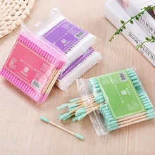 100Pcs/pack Colorful Disposable Cotton Swab Women Girls Makeup Eyelash Cotton Swabs Double Head Cotton Buds Swabs Cleaning Tools