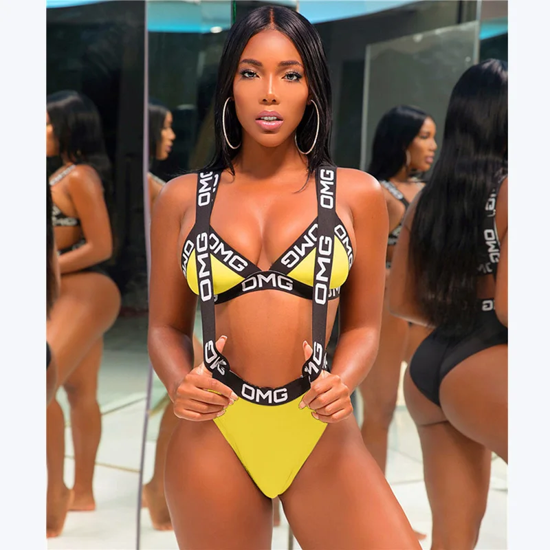 Женский слитный купальник монокини с высоким вырезом женский купальники бикини