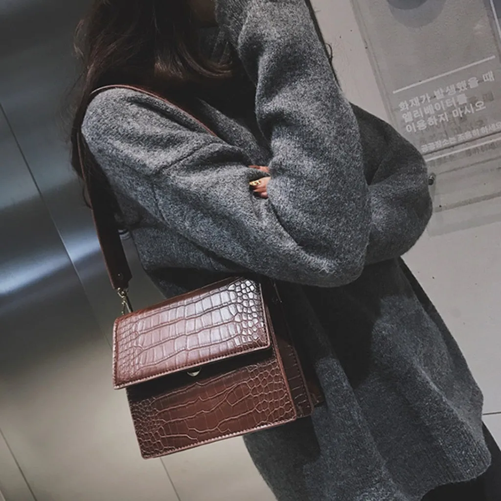 

Women Designer Luxury Handbag Fashion New High quality PU Leather Women Handbags Crocodile pattern Shoulder Messenger Bag #G2