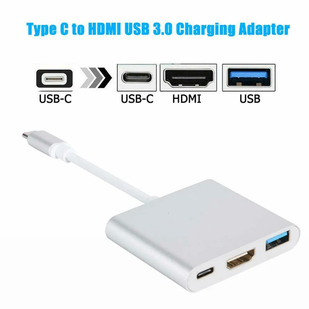 Универсальный usb type C 3,1 до USB-C 4K HDMI USB3.0 кабель-адаптер 3в1 концентратор для Macbook Pro Высокое качество