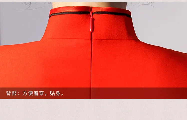 LZJN 2020 New Chinese Style Female Qipao Elegant Women Slim Long Cheongsam Red White Lace Mandarin Collar Party Dress Vestidos (24)