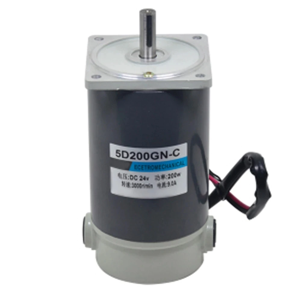 Высокоскоростной двигатель постоянного тока 200 Вт, 12 В, 24 В, 1800/3000 об/мин, двигатель с постоянным магнитом, высокий крутящий момент, длительный срок службы, регулируемый, вперед, назад, с низким уровнем шума