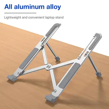 

Foldable Aluminum Alloy Tablet Bracket Silver Tablet Holder Adjustable Portable Laptop Stand For Office Comfortable Working