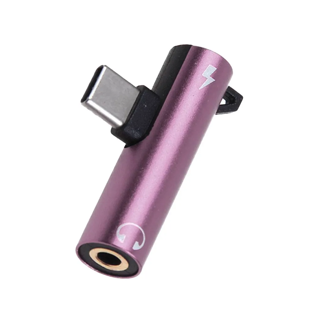 Адаптер для зарядки и наушников 2 в 1 с разъемом типа C на головку 3 5 мм Aux Audio USB