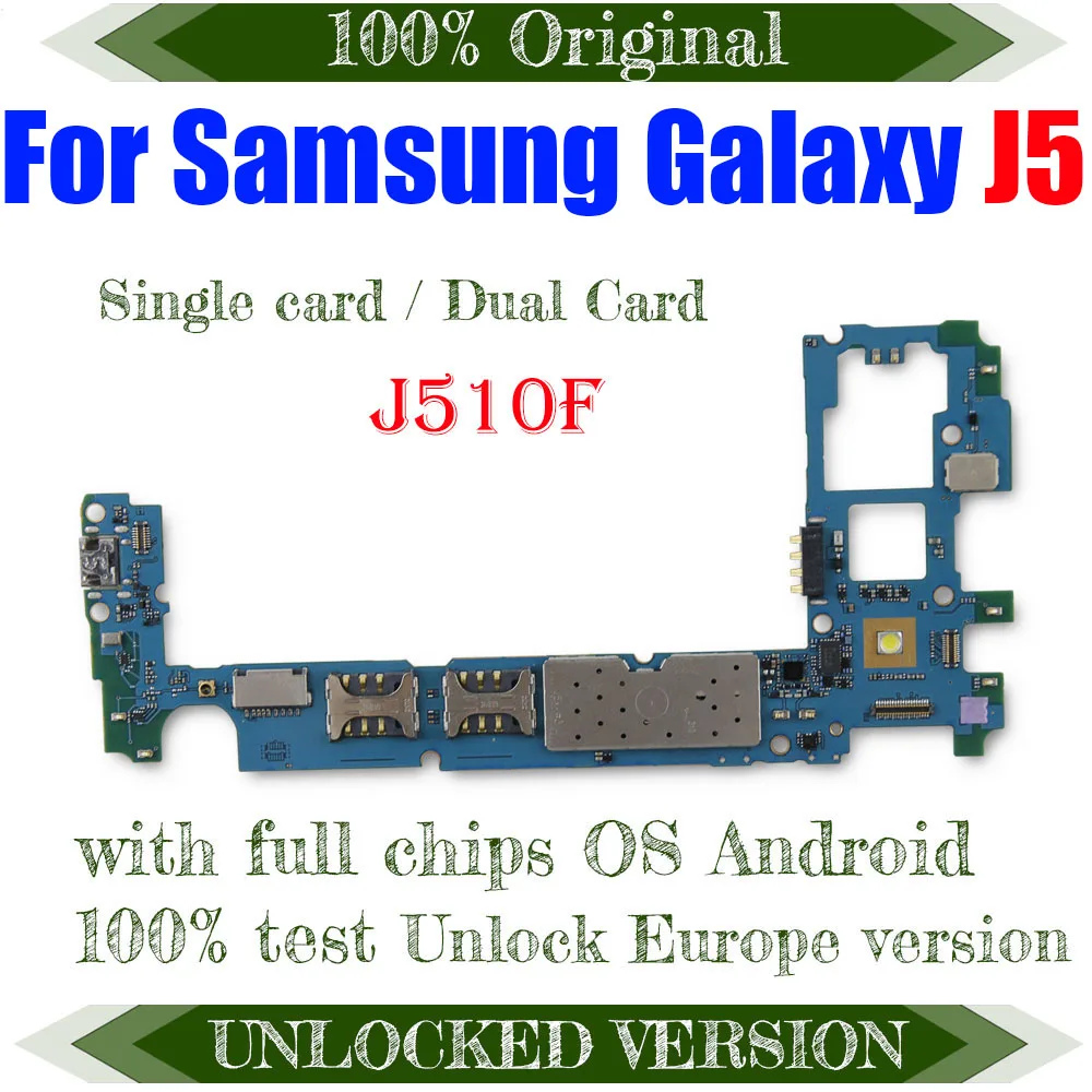 100% тест Версия ЕС высокое качество материнская плата для Samsung Galaxy J5 J510F логическая