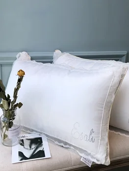 

Isalie Pillow Pillow A Pair Single Adult Soft Lace Lace Neck Protecting Pillow Cervical Vertebra Pillow Dan Shuangren Whole Head