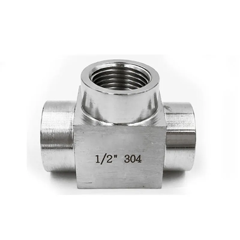 

SUS304 Stainless Steel Pipe Fitting High Pressure Tee Joint Female Thread Thickened 3-way Fitting 1/8" 1/4" 3/8" 1/2" 3/4" 1"