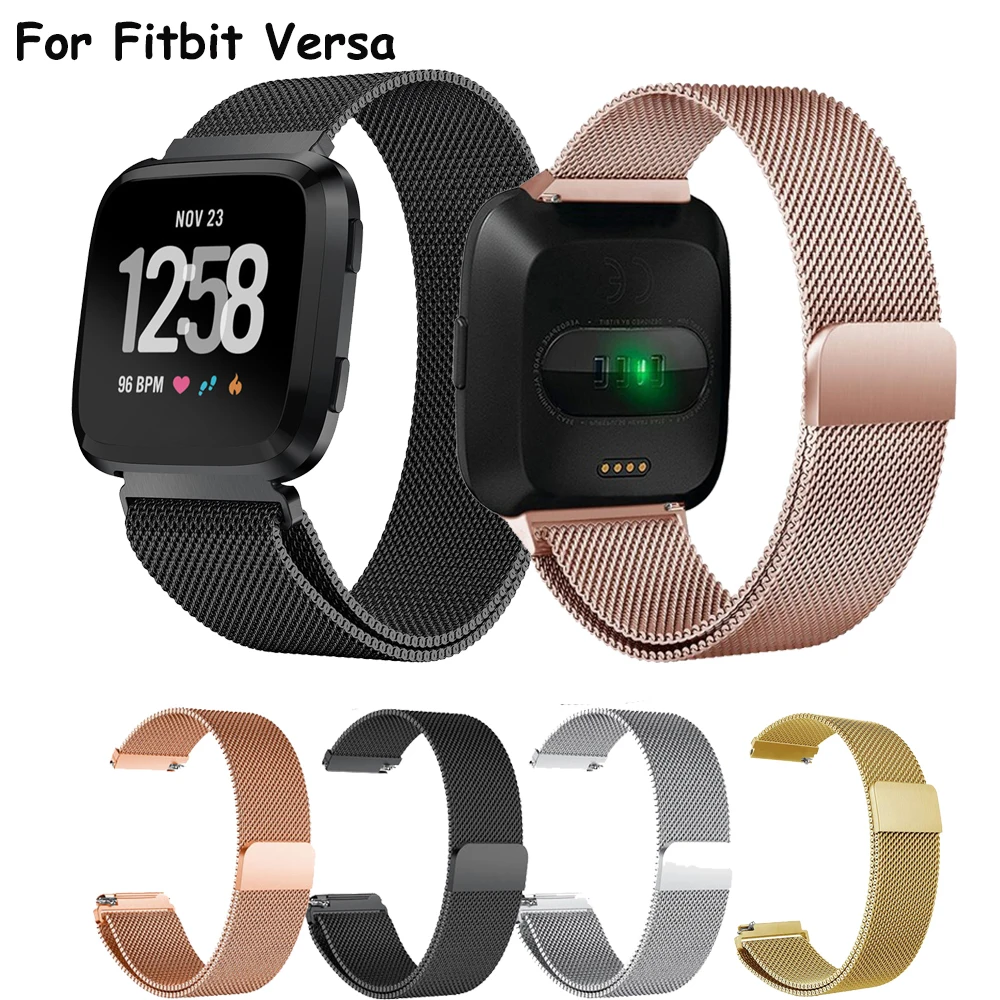 Металлический ремешок из нержавеющей стали для Fitbit versa, ремешок на запястье Миланского магнитного браслета для fit bit Lite Verse Band аксессуары ремешок