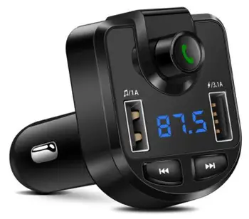 

100pcs FM Transmitter Wireless Bluetooth MP3 Player Support TF USB Disk Car 3.1A Dual USB Charger