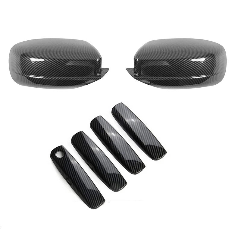 for 2011-2021 Dodge Charger Rearview Mirror &amp Door Handle Cover Decoration Trim Sticker ABS Carbon Fiber 6Pcs | Автомобили и