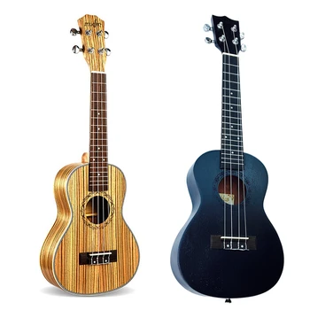 

Tenor Ukulele 26 Inch 4 Strings Zebrawood Guitar & 24 Inch Black Mahogany Fingerboard Concert Ukulele