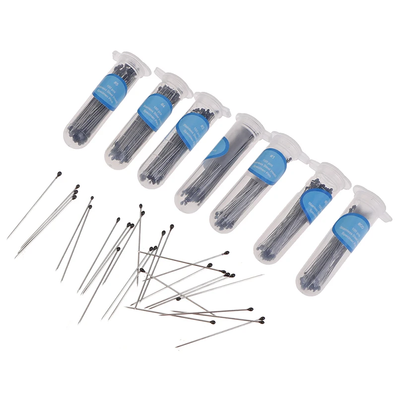 Insect Pins Specimen Needle Stainless Steel with Plastic Box for School Lab Entomology Body Dissection Insect Needle 100 Pcs