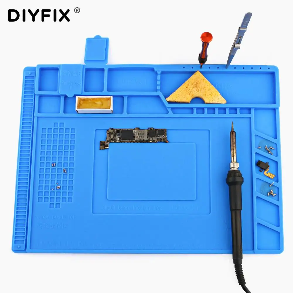 DIYFIX 36*26 см Теплоизоляционный силиконовый коврик Настольный поддерживающая