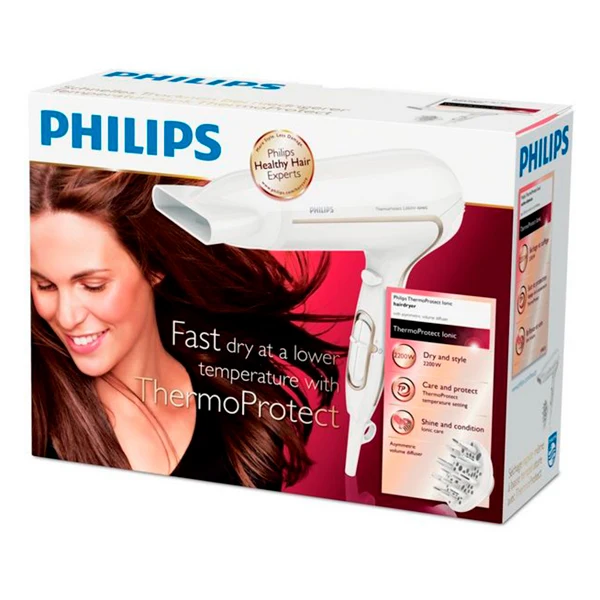 Secador de Pelo Philips HP8232 ThermoProtect Ionic 2200W Blanco|Secadores  de pelo| - AliExpress