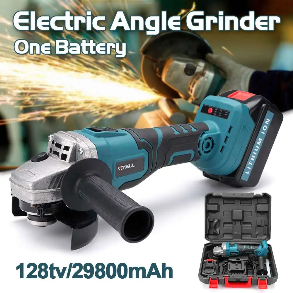 

Protable Electric Angle Grinder Cordless Cutting Tool + 128tv/29800mA lithium battery Rechargeable Tool Grinder