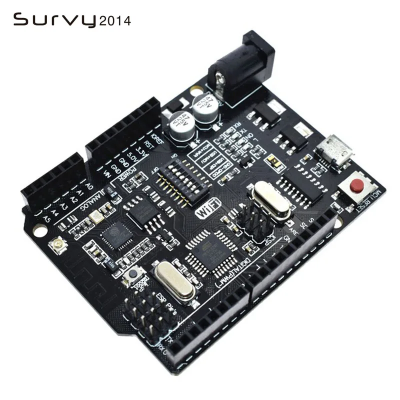 UNO R3 + WiFi ATmega328P+ESP8266 (32Mb memory) USB-TTL For Arduino Uno NodeMCU WeMos ESP8266 One New Arrival diy | Электронные