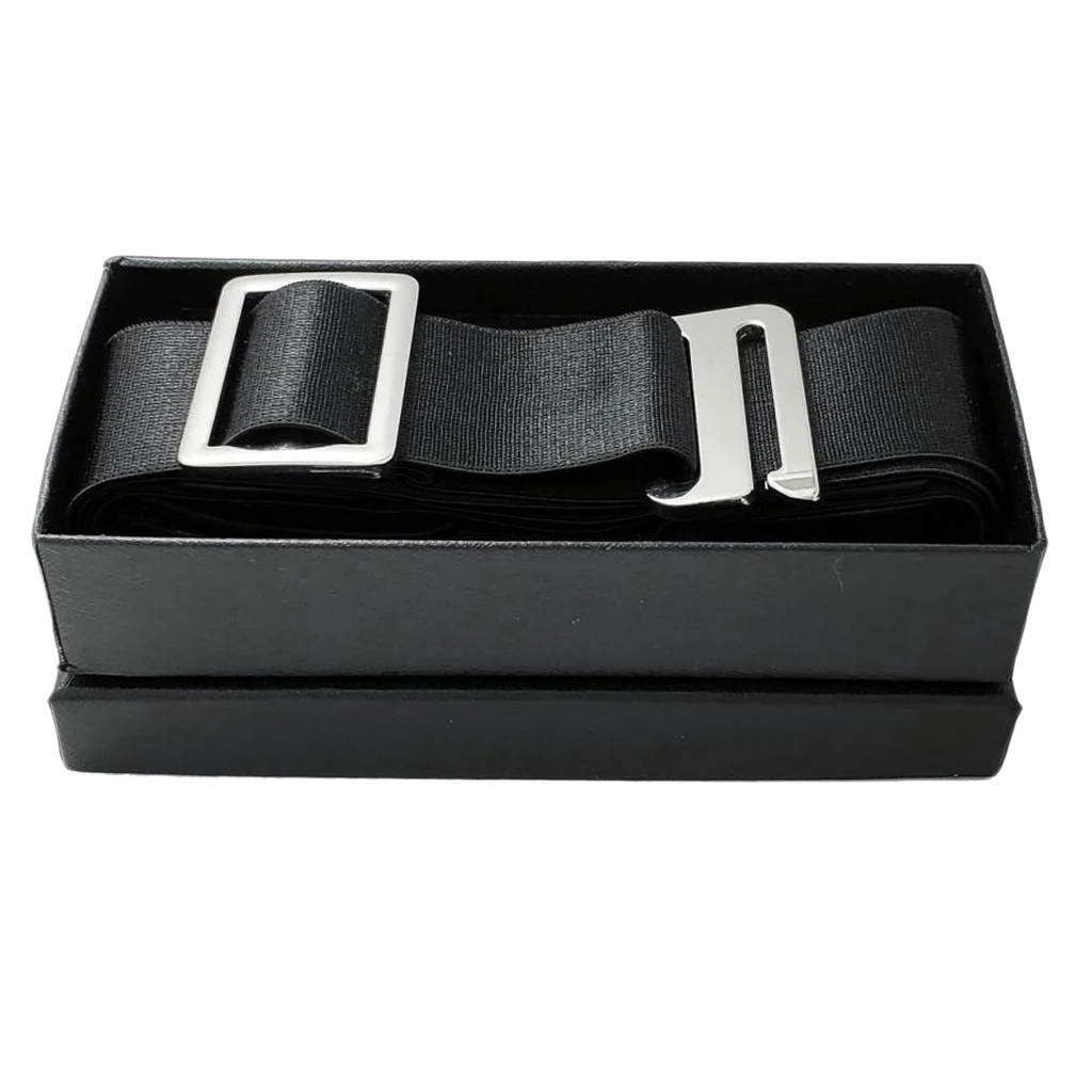 Non-Slip Shirt Belt with Adjustable Buckle Stay Shirt for Women Man Black