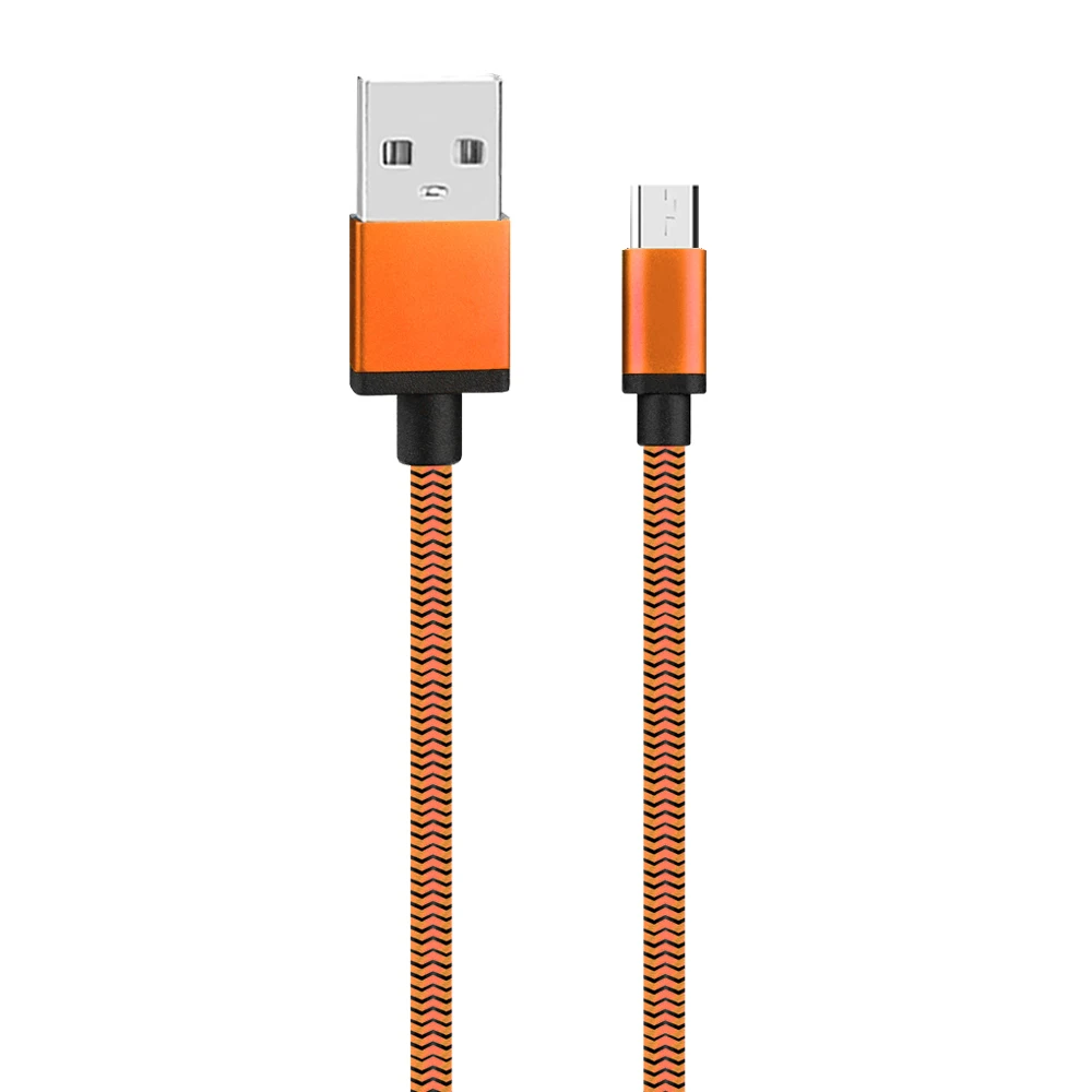 1 м 2 м Micro USB кабель для samsung, кабель для быстрой зарядки данных, Белый Оранжевый, кабель для быстрой зарядки 1A 1.7A для Xiaomi Microusb Кабели