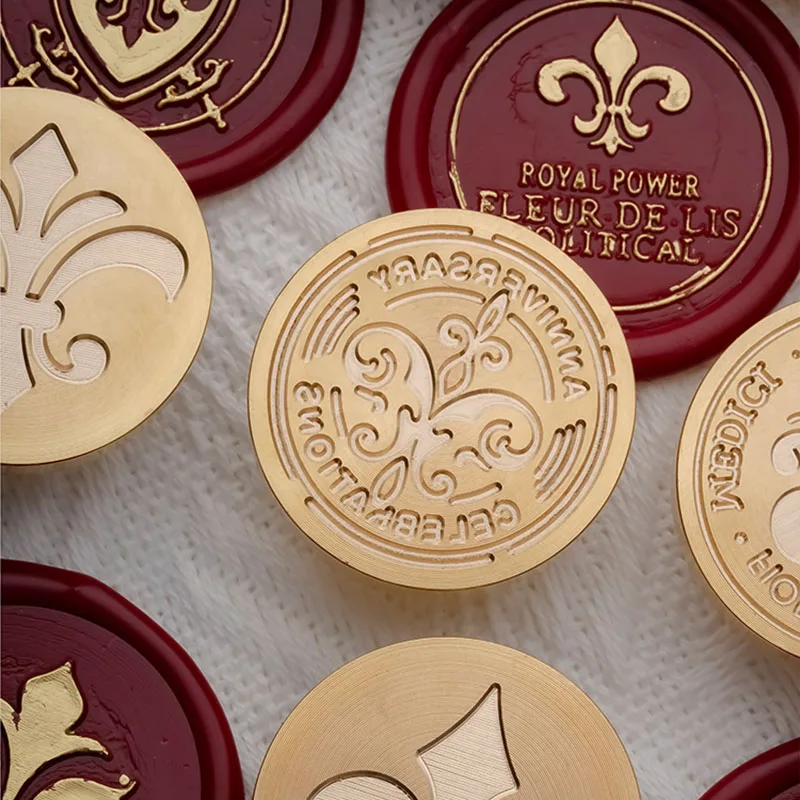 

Retro Style Iris Series Wax Seal Wedding Invitation Wax Stamp Student Small Fresh DIY Hand Account Gift Seal Decoration
