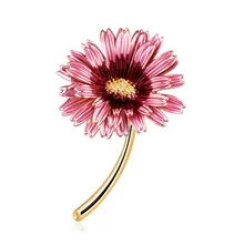 Эмаль Розовая маргаритка трендовая брошь цветок булавка для женщин и мамы подарок простые аксессуары Новинка