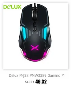 Delux M618X Ergonomic Vertical Mouse Wired Gaming Computer 6D Mice 600/1200/1600/4000 LED Light Laser Mause For Mac Laptop PC