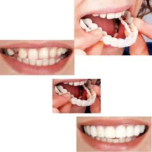 

Silicone Fake Teeth Upper False Fake Tooth Cover Snap On Immediate Smile Cosmetic Denture Care Oral Care Plastic Whitening 1pair