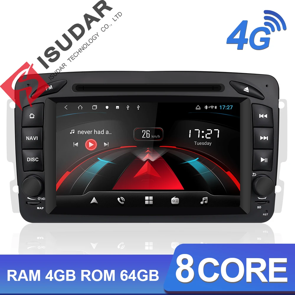 Best Isudar H53 4G Android 2 Din Auto Radio For Mercedes Benz W209 W203 Viano W639 Vito Car Multimedia GPS 8 Core RAM 4GB ROM 64G DVR