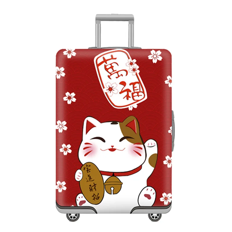 JATRAVEL с изображением из мультфильма Lucky Cat путешествия толстые эластичные Чемодан чемодан защитный чехол, относятся к 18-32 дюймов Чехол, аксессуары для путешествий - Цвет: 24