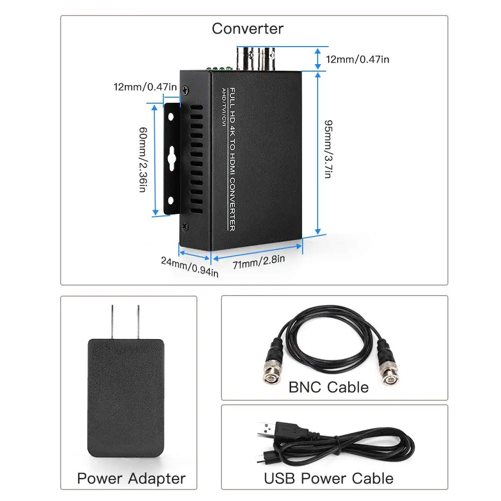 Новый Full HD 8MP/4 K TVI камера HDMI видео конвертер Поддержка 8MP/5MP камера TVI/4MP/3MP/1080 P/720 P конвертер для камеры