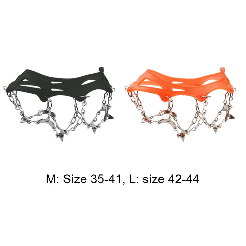 1 Pair 13 Teeth Ice Gripper Spike for Shoes Anti Slip Hiking Climbing Snow Spikes Crampons Cleats Chain Claws Grips Boots Cover 4