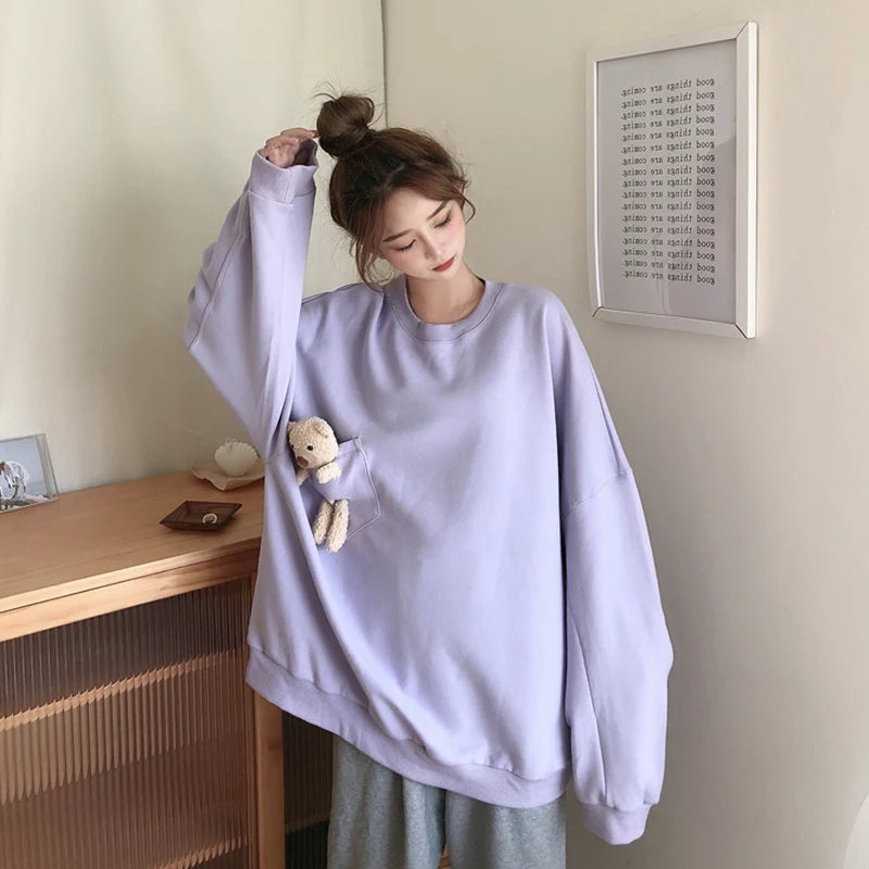 

Kawaii Hoodie Women Plus Size Yellow White Sweatshirts Crewneck Oversized Women's Hoodies Friends Kpop Clothes Korean Apparel