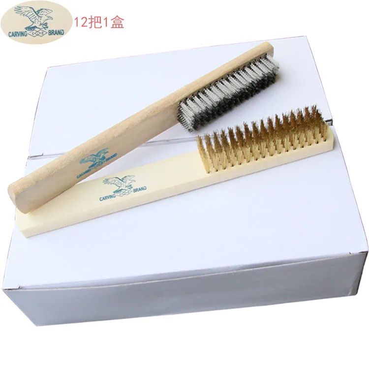 Crafts Wood Wire Brush Bodhi Cleaning Wire Brush Wooden Handle Stainless Steel Wire Brushes Rust Removing Polishing Brush