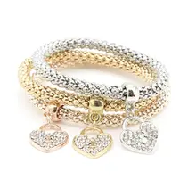 Женская мода горный хрусталь триколор любовь индивидуальность эластичный браслет триколор кристалл любовь романтичный браслет