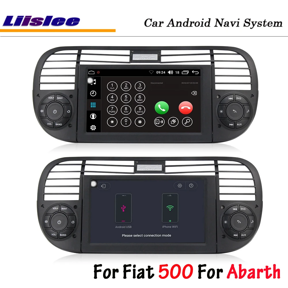 Flash Deal Liislee Android For Fiat 500 For Abarth 2007~2016 Stereo Carplay Radio GPS Navi Navigation Screen Multimedia System DVD Player 4
