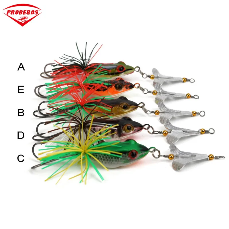 

1PCS Fishing Lure With Propeller Large Noise Isca Frogs Lure Pesca Frogs Sinking Snakehead Fishing Bait 135mm 9g