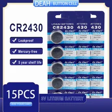 15 PÇS/LOTE CR2430 3V CR Bateria De Lítio 2430 DL2430 BR2430 ECR2430 para Assista Calculadora Computador de Controle Brinquedos Baterias Botão