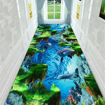 

3D Models Home Carpet Rug Children's Room Dolphin Bed Head Mat Non-slip Kitchen Rug Living Room