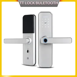 Serrure intelligente biométrique à empreintes digitales X5 argent, NFC, entrée facile sans clé, application TTLock sans fil à distance pour ouvrir la porte 